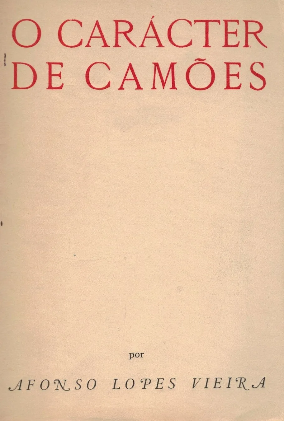 O Carácter de Camões de Afonso Lopes Vieira