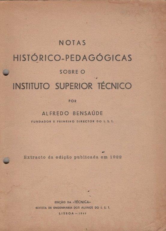 Notas Histórico-Pedagógicas sobre o Instituto Superior Técnico de Alfredo Bensaúde
