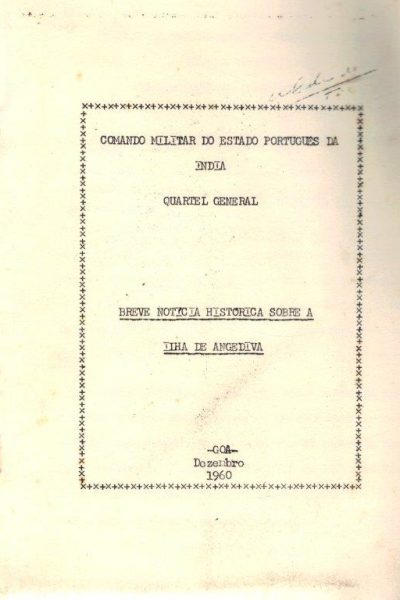 Breve Notícia Histórica Ilha de Angediva de Mário Marques de Andrade